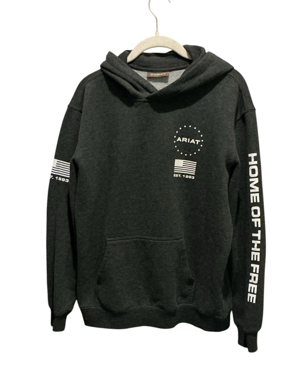 ARIAT UNISEX Charcoal Patriotic Hoodie
